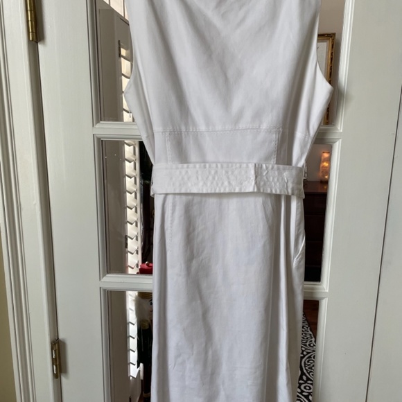 Tory Burch Modest Midi White Cotton Dress - Picture 12 of 13